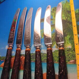Set of 6 Vintage B Thomas and Co Sheffield England Knives 9.5" Long LQQK-ZEE!
